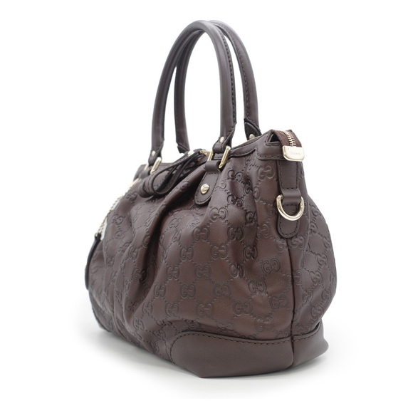 Gucci Shima Suki Handbag Brown Leather Brown - Picture 3 of 9